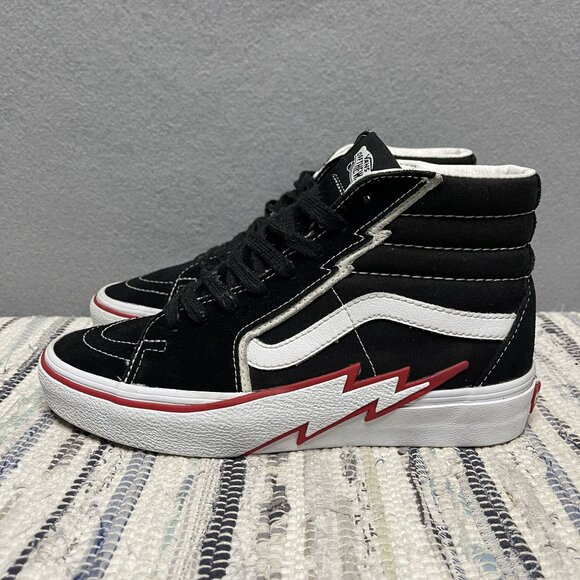 Vans Sk8-Hi Lightning Bolt Black/White Sneakers 6.5 M 8 W - Picture 4 of 9